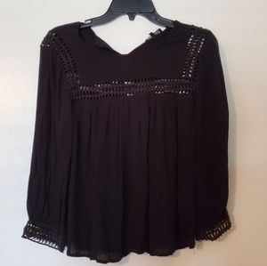Lucky Brand Black Long Sleeve W/ Cutouts
